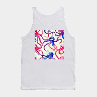 Watercolor octupus pattern Tank Top